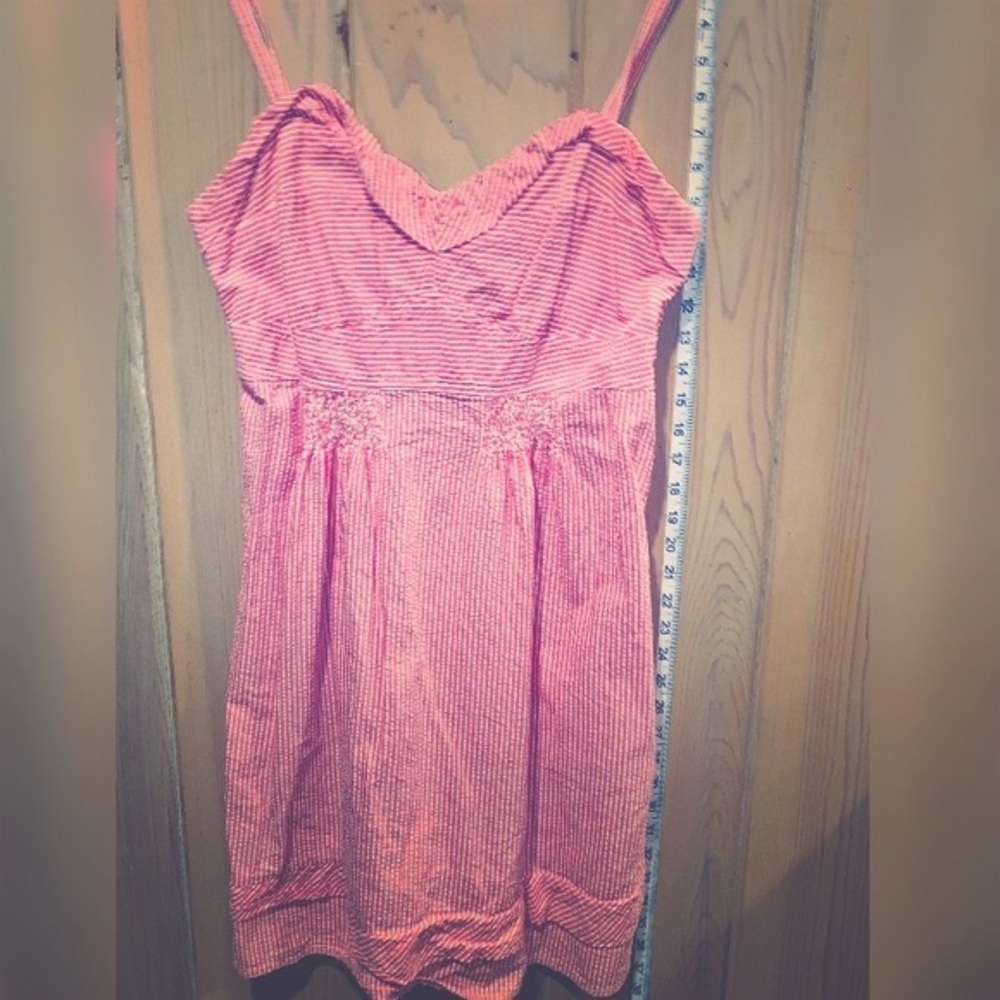 American Eagle/ Pink Seersucker Sun dress, sz 12